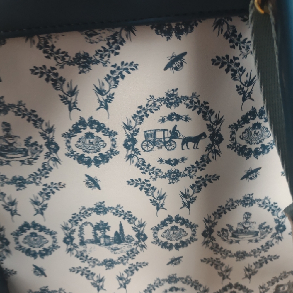 Loungefly Bridgerton Blue and White Patterned Backpack - Picture 4 of 4